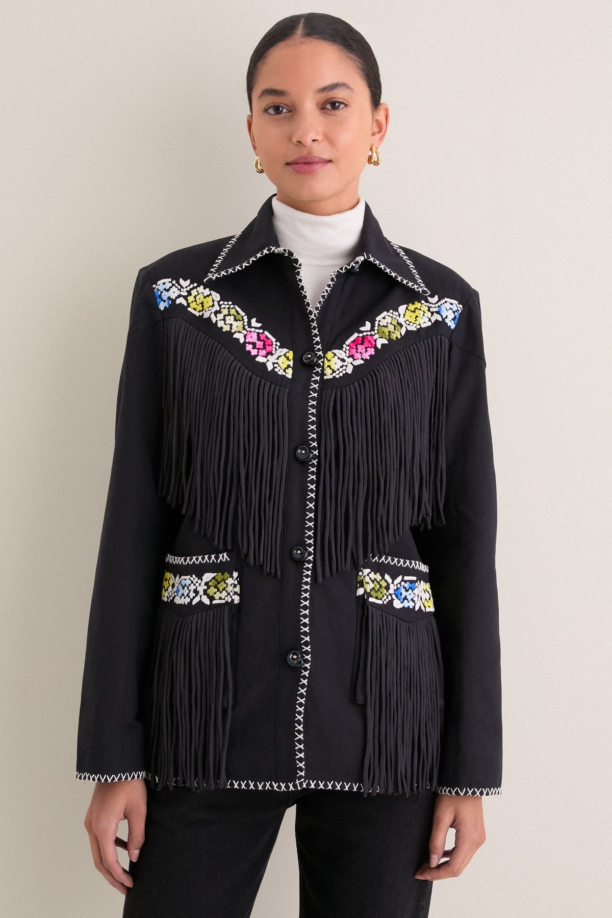 Black Jude Cross Bloom Jacket