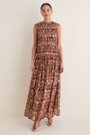 Dark Orange Jessa Topaz Snakeskin Maxi Dress