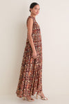 Dark Orange Jessa Topaz Snakeskin Maxi Dress