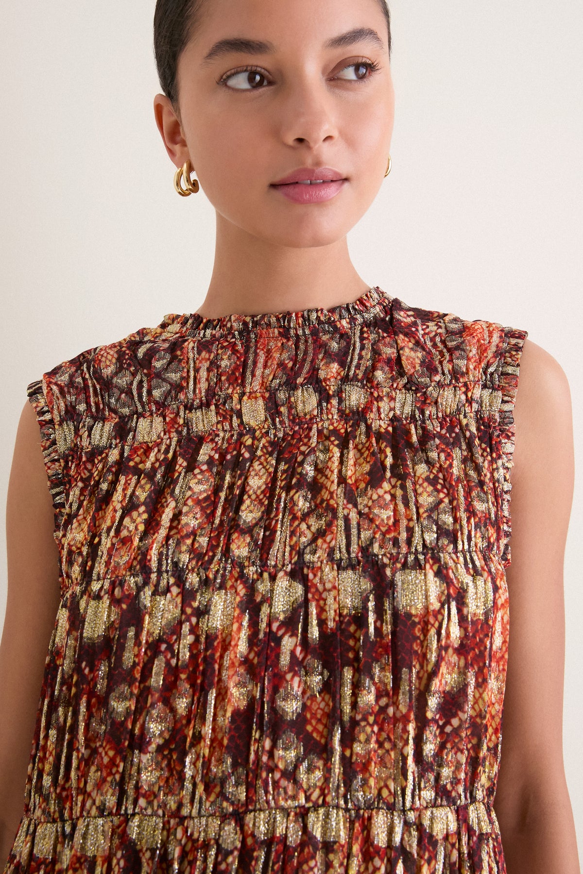 Dark Orange Jessa Topaz Snakeskin Maxi Dress