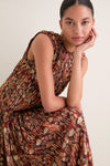 Dark Orange Jessa Topaz Snakeskin Maxi Dress