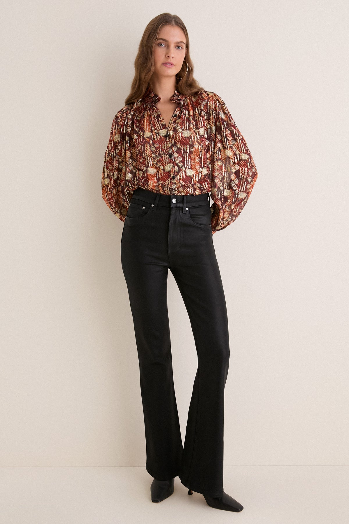 Dark Orange Annabel Topaz Snakeskin Shirt