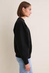 Black Miles Oversized Letterman Sweatshirt
