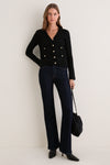 Black Tessa Tweed Cardigan