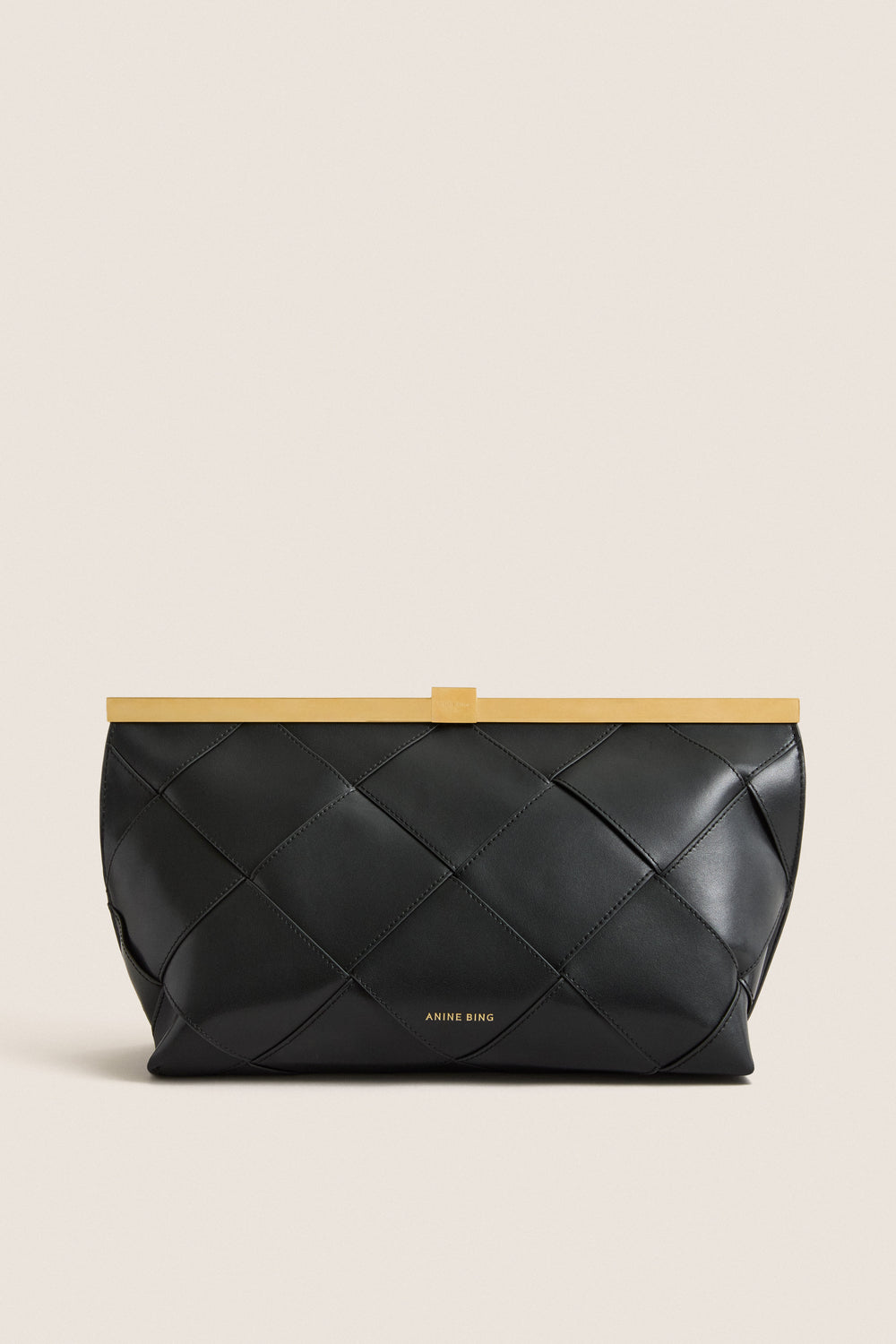 Black Braided Leather Anine Clutch