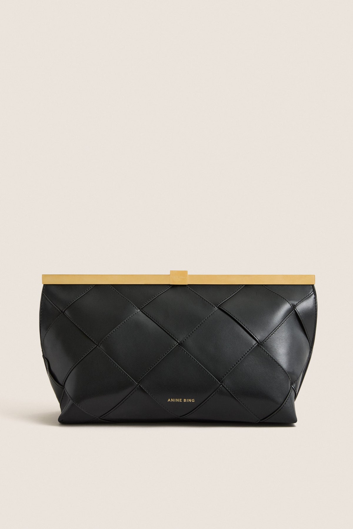 Black Braided Leather Anine Clutch