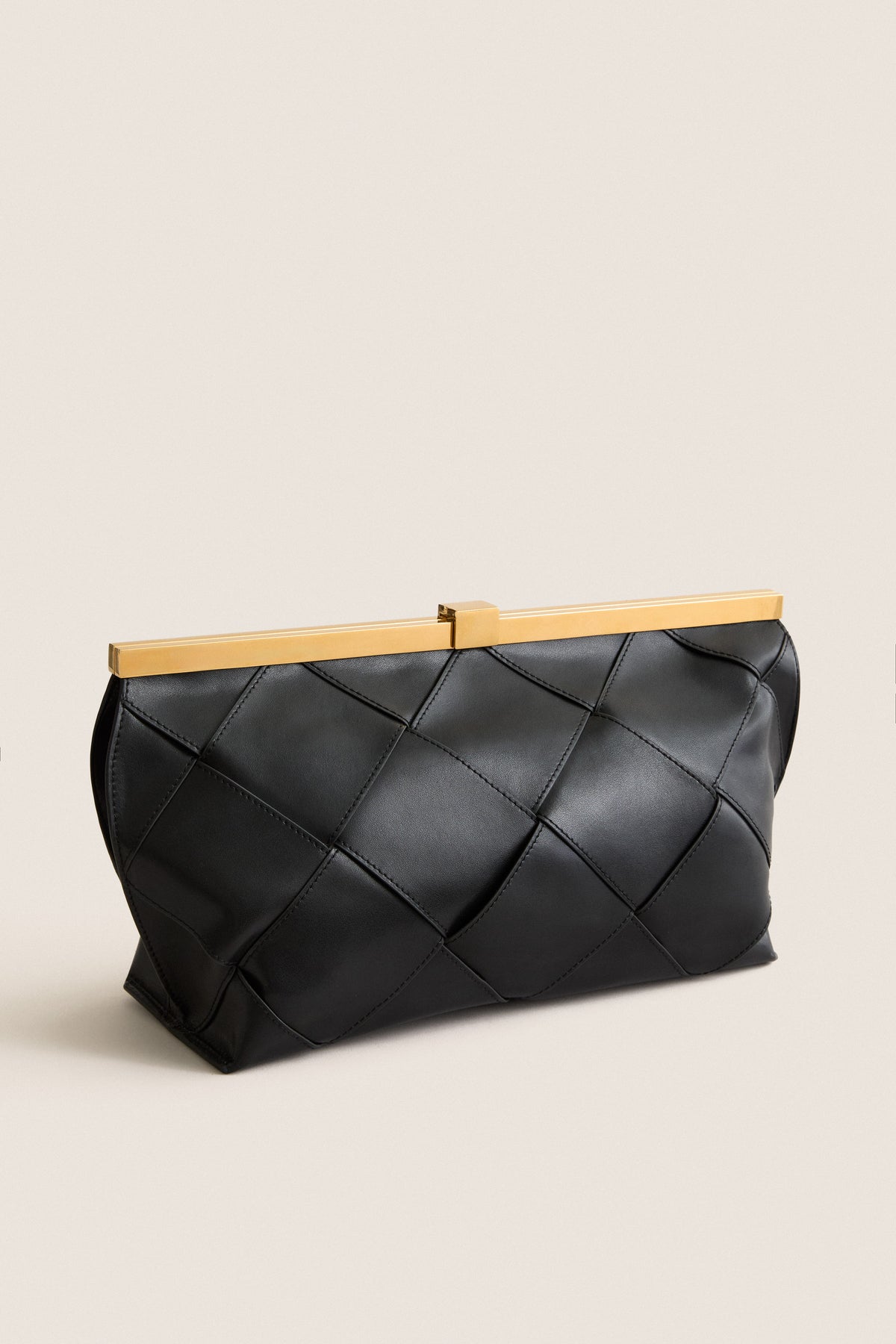 Black Braided Leather Anine Clutch