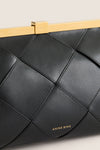 Black Braided Leather Anine Clutch