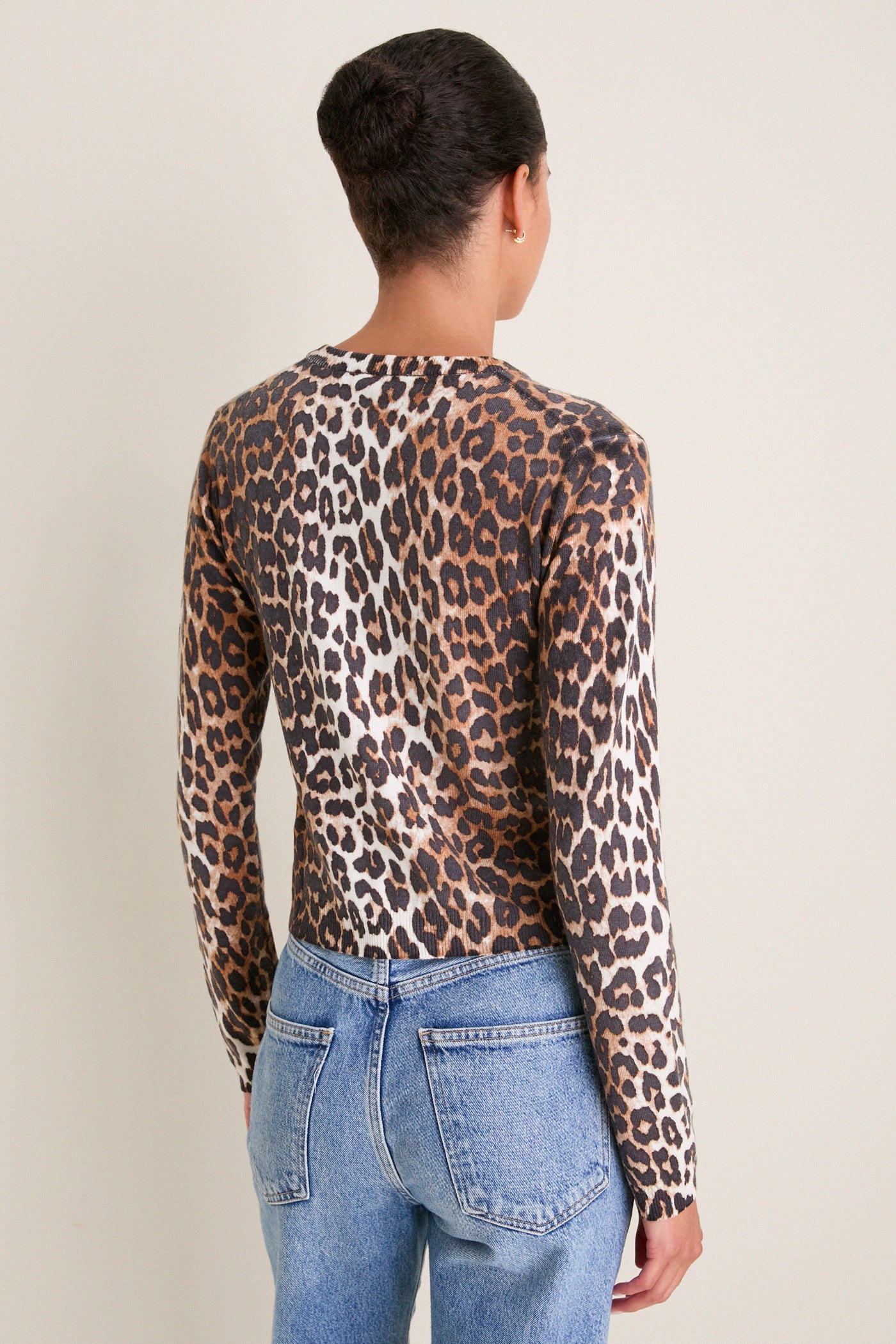 Almond Milk Printed Merino Cardigan
