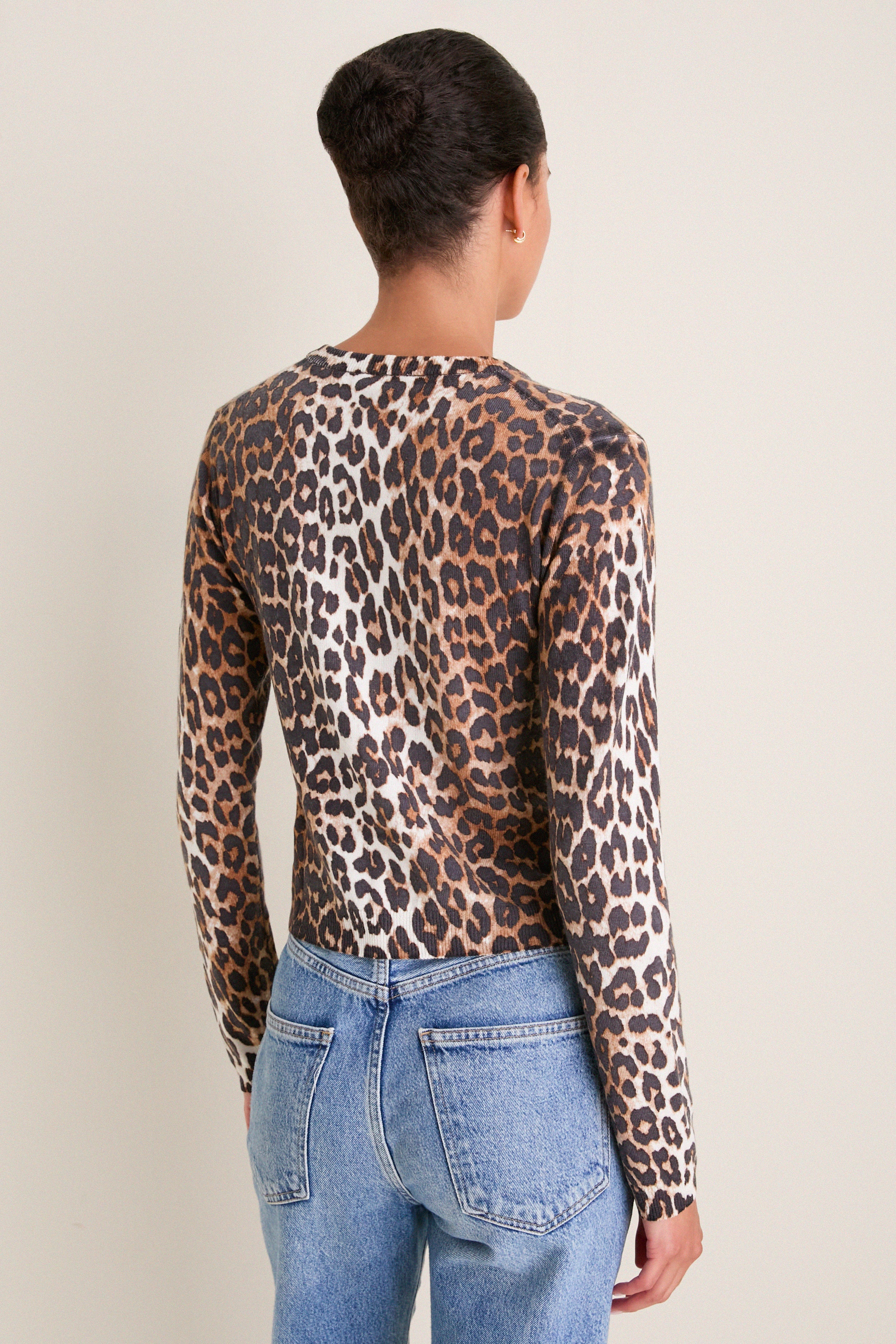 Almond Milk Printed Merino Cardigan