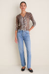 Almond Milk Printed Merino Cardigan