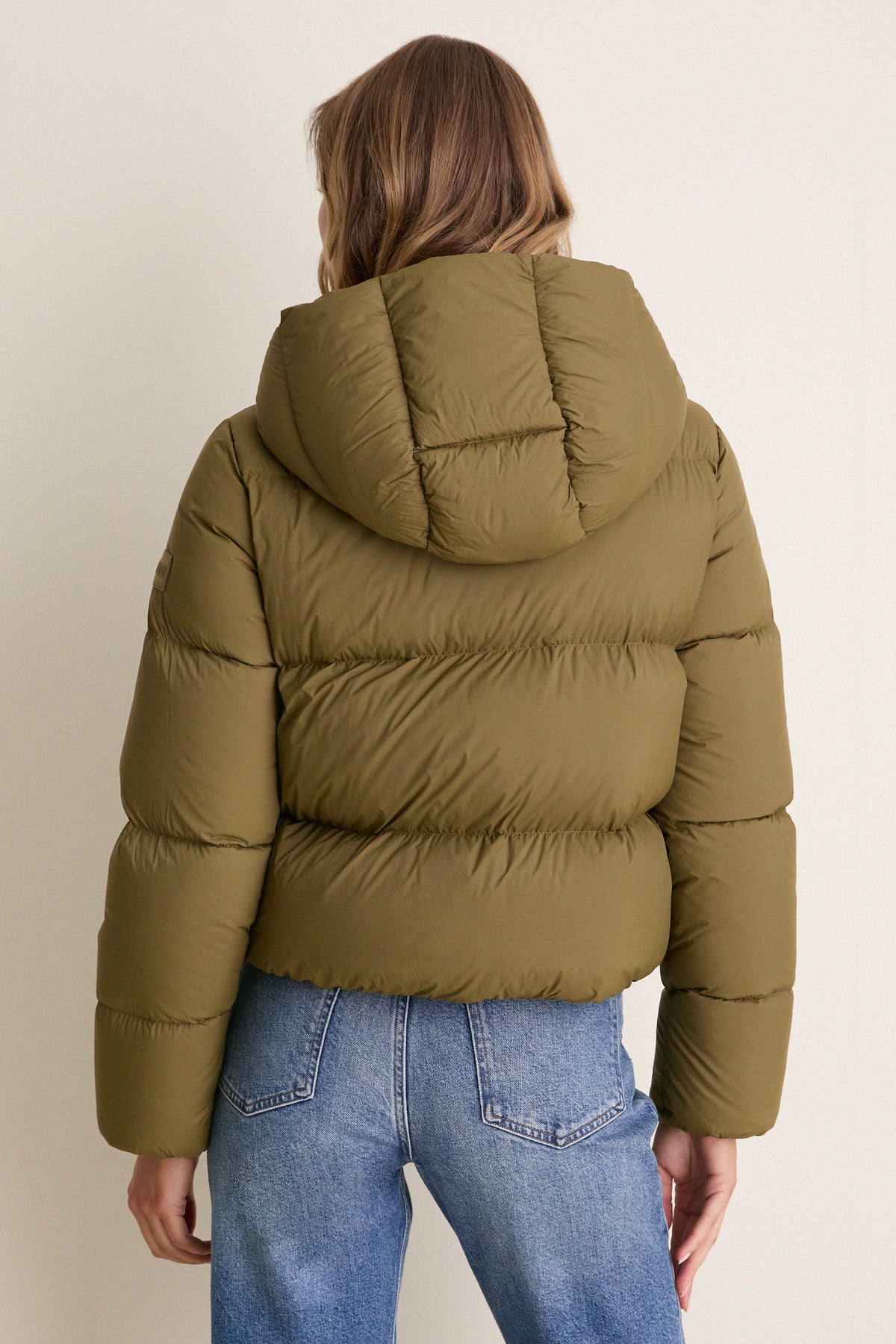 Military Olive Future Nylon Quilt Mini Puffer