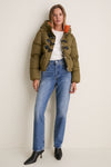 Military Olive Future Nylon Quilt Mini Puffer