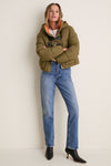 Military Olive Future Nylon Quilt Mini Puffer