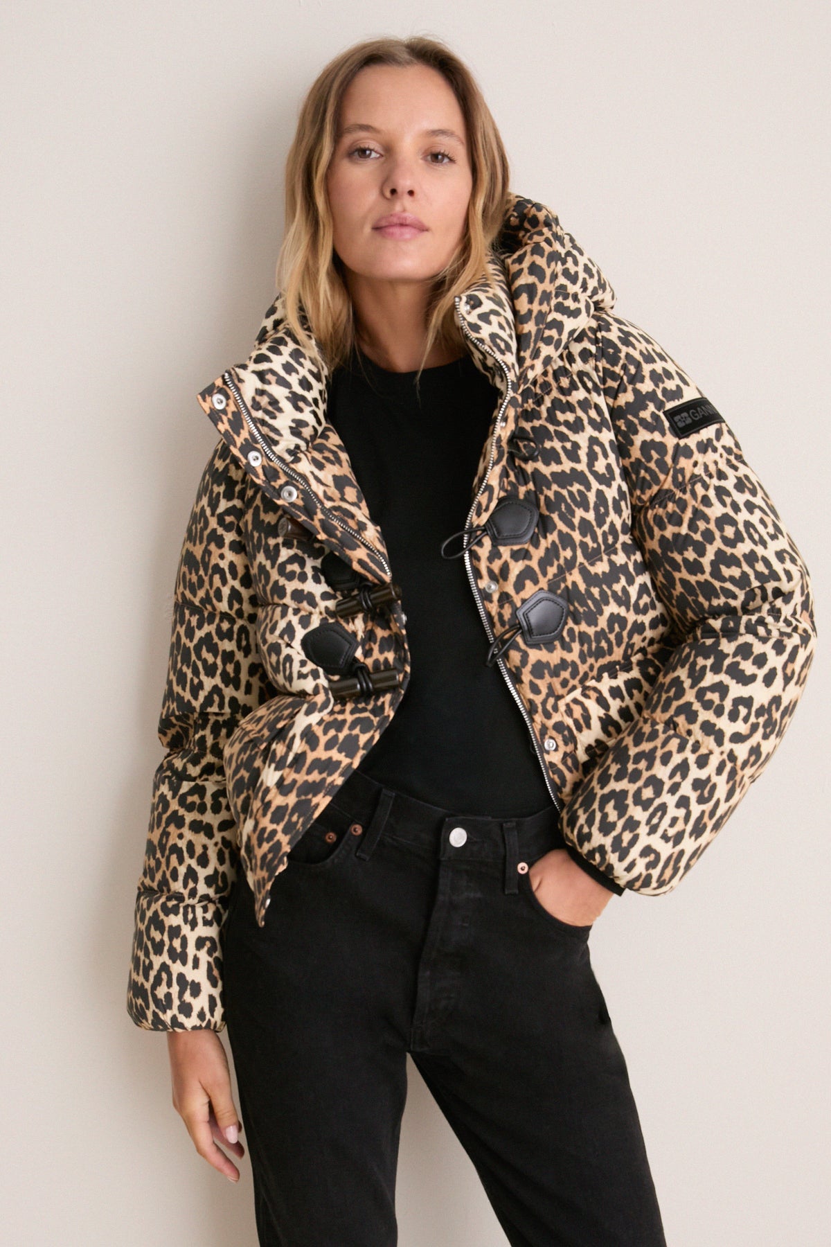 Almond Milk Future Nylon Printed Quilt Mini Puffer