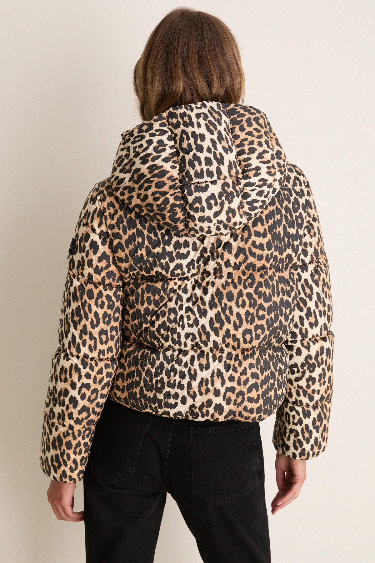 Almond Milk Future Nylon Printed Quilt Mini Puffer