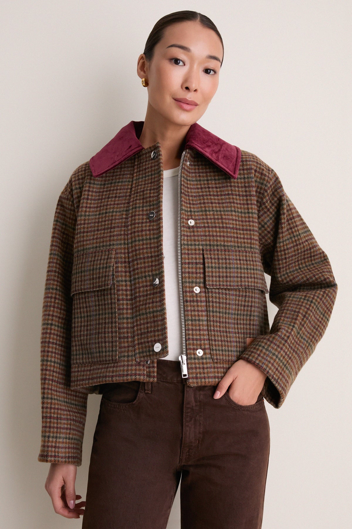 Multicolour Heavy Check Twill Short Barn Jacket