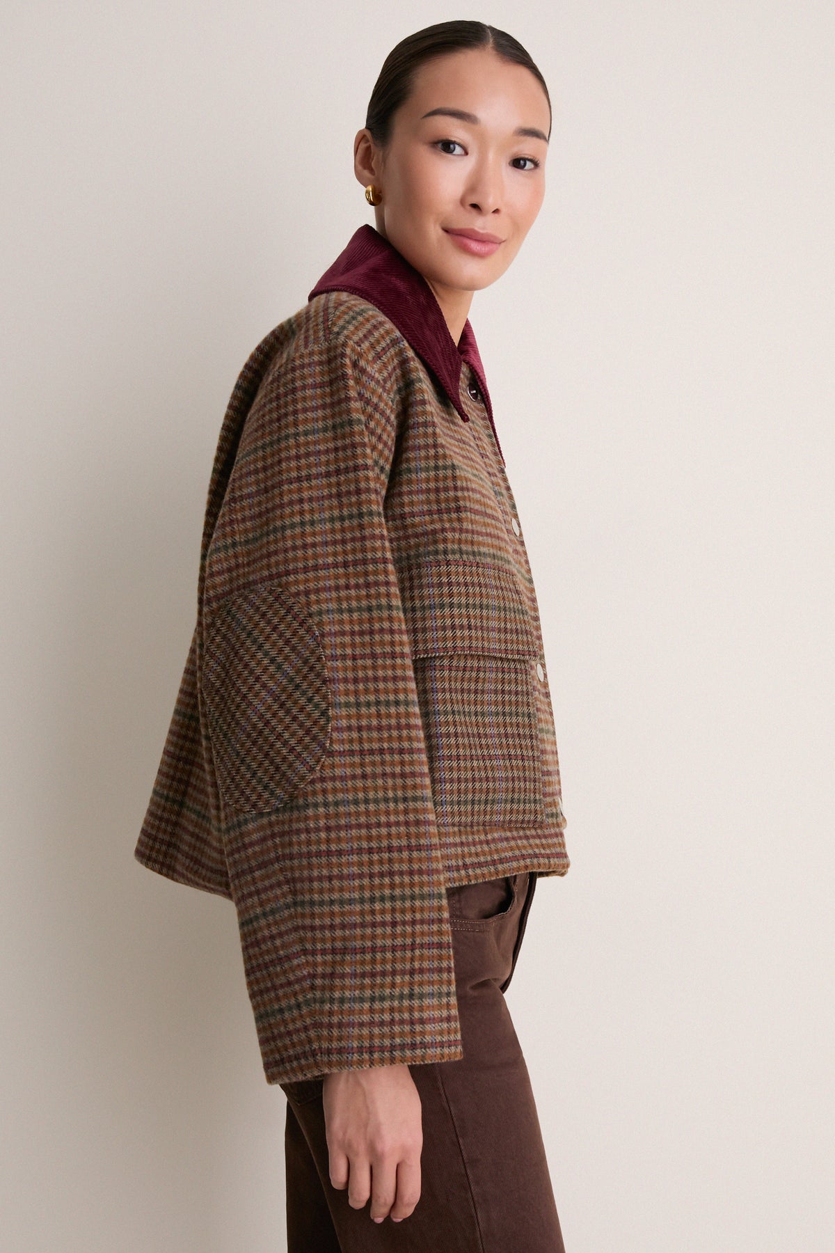 Multicolour Heavy Check Twill Short Barn Jacket