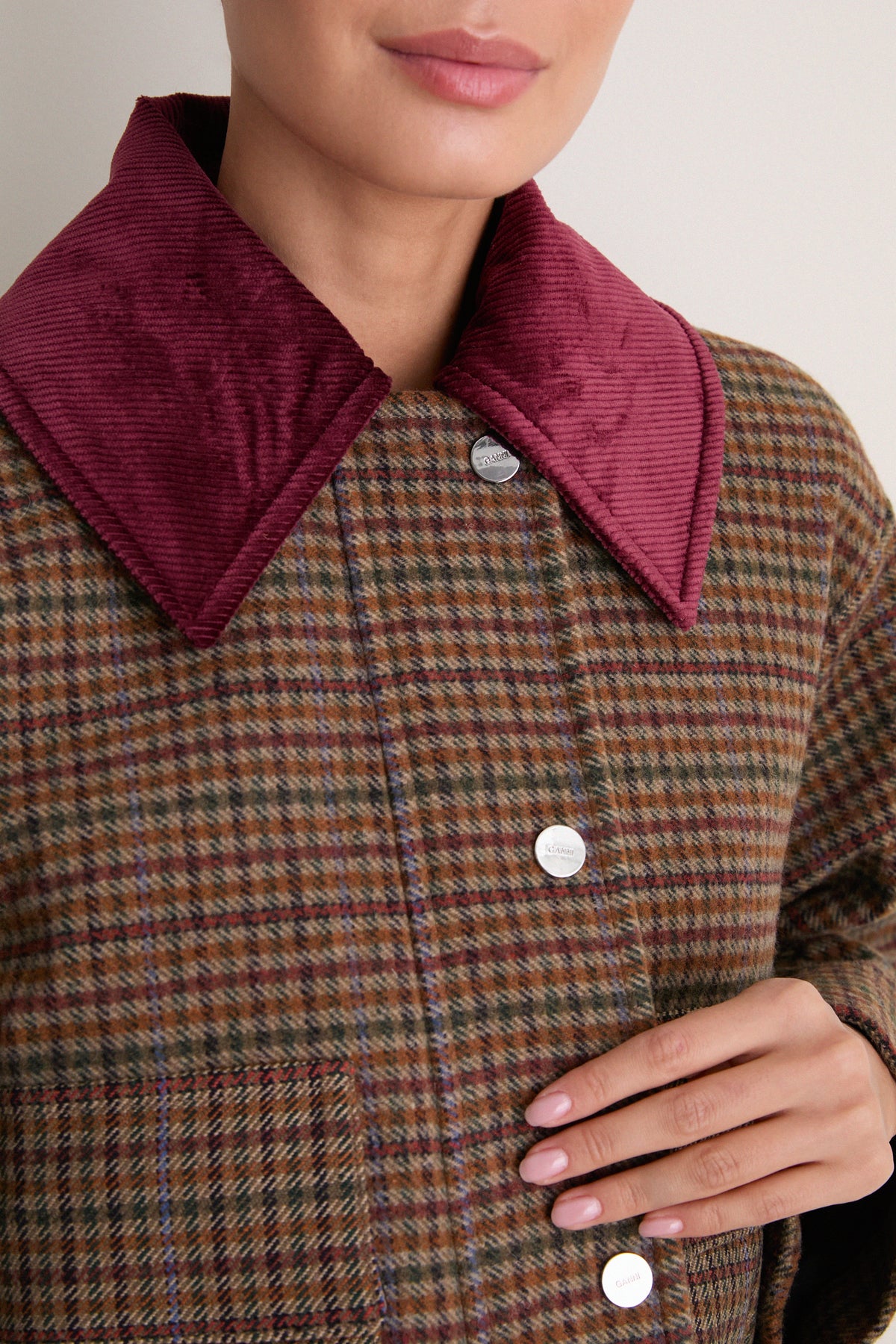 Multicolour Heavy Check Twill Short Barn Jacket