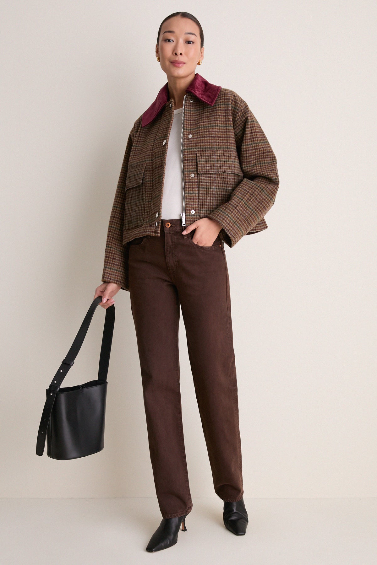 Multicolour Heavy Check Twill Short Barn Jacket