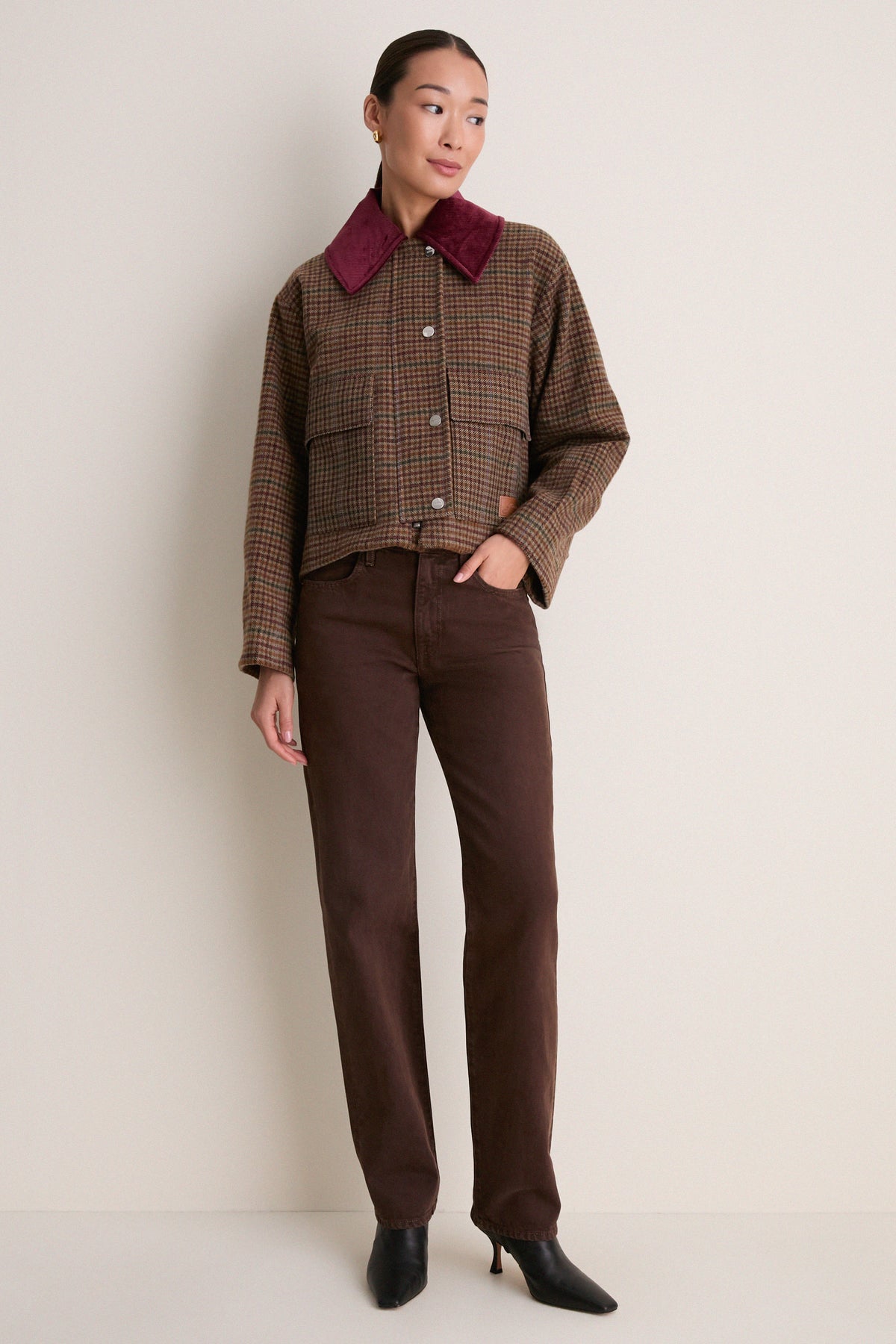 Multicolour Heavy Check Twill Short Barn Jacket
