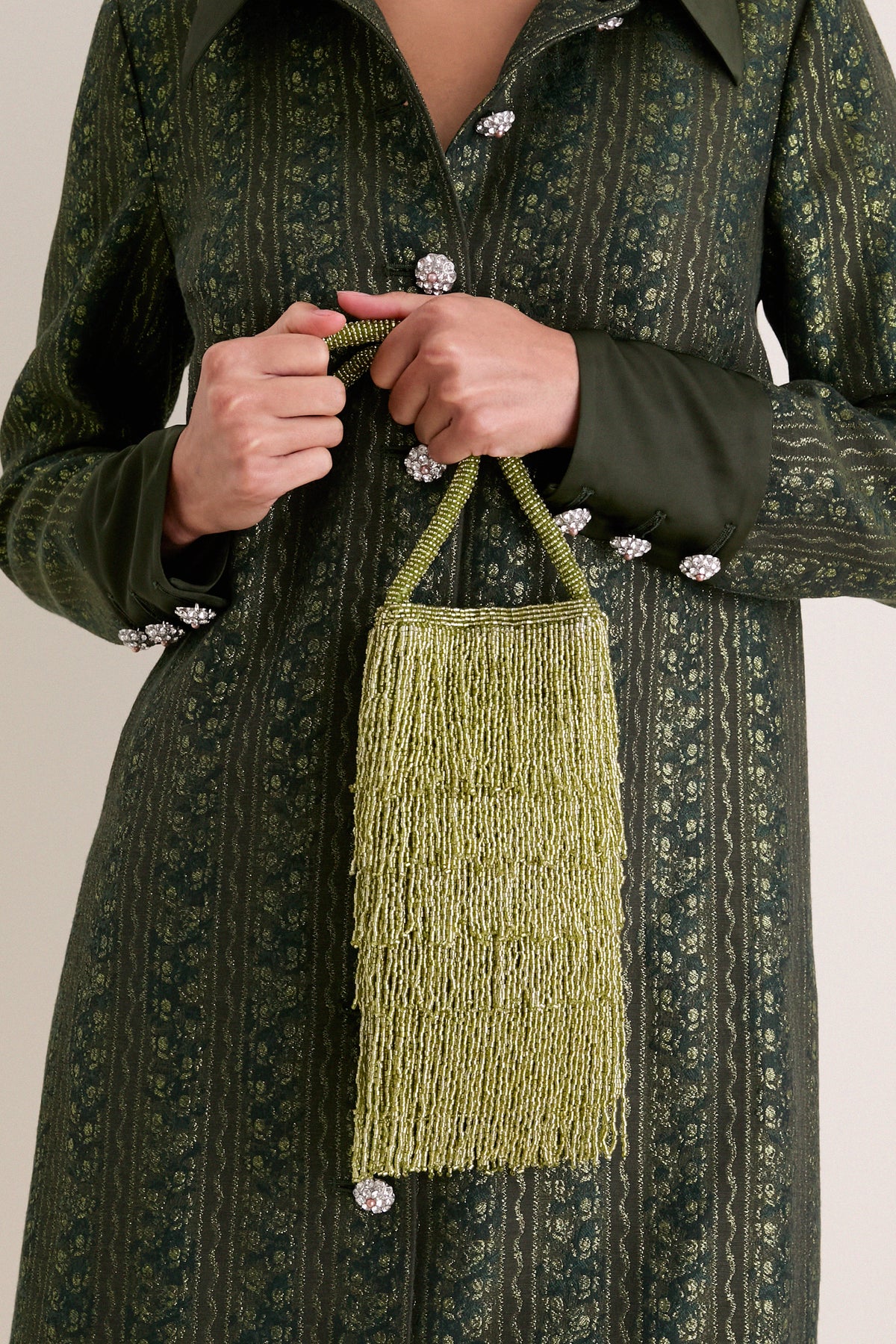 Peridot Beaded Josphine Mini Bag