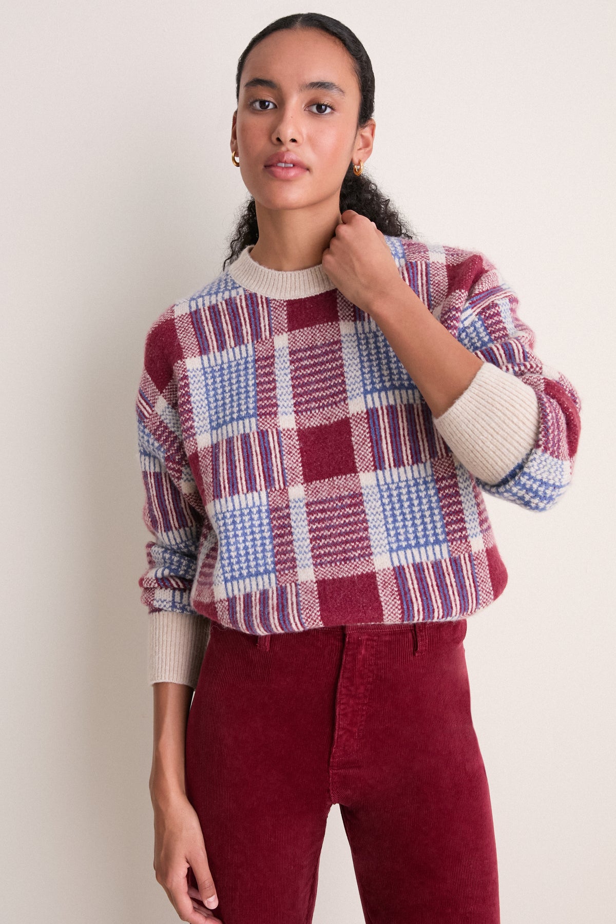 Red and Blue Campbell Plaid Sweater