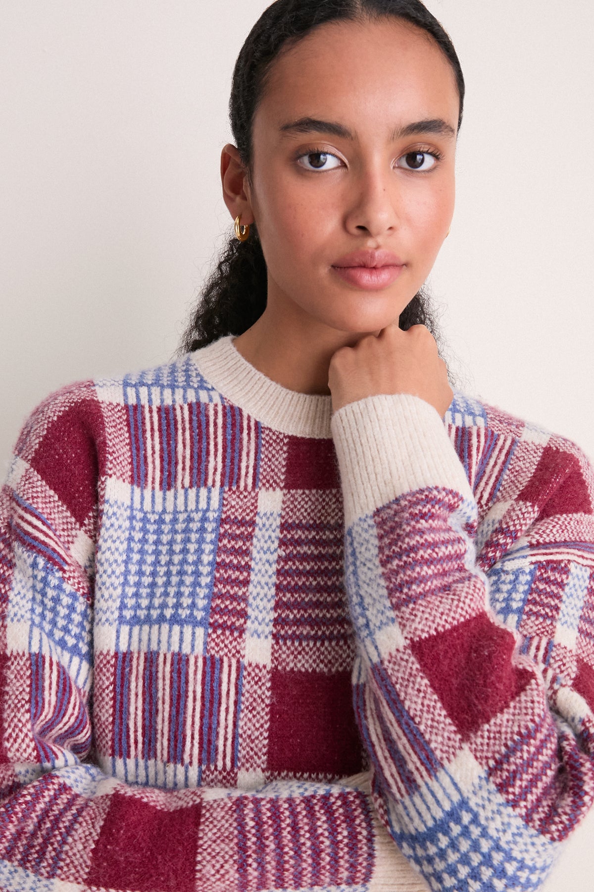 Red and Blue Campbell Plaid Sweater