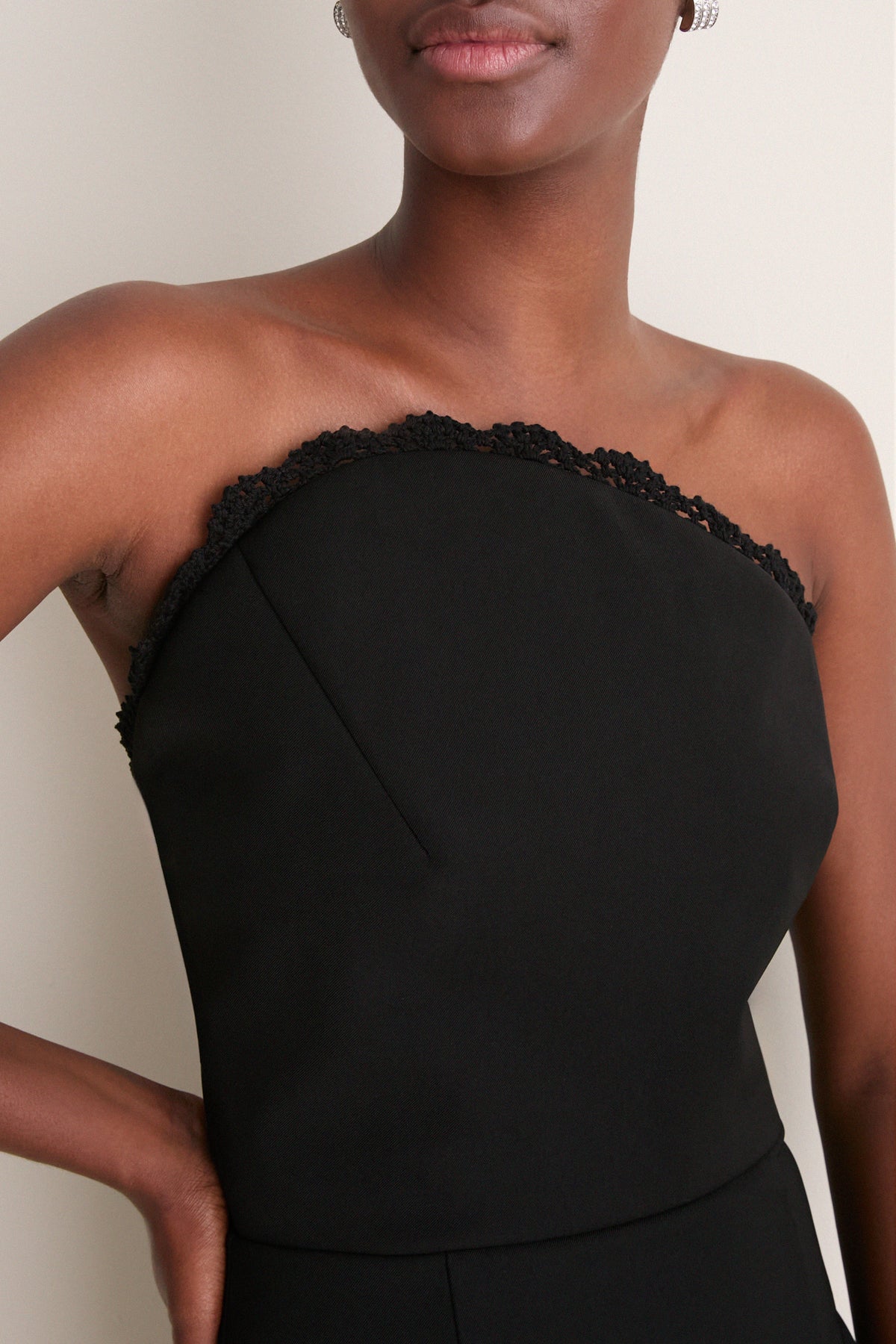Black Valletta Sculptural Midi Dress