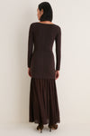 Dark Brown Gemma Mix-Media Maxi Dress