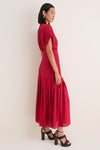 Rouge Red Riya Silk Midi Dress