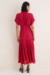 Rouge Red Riya Silk Midi Dress