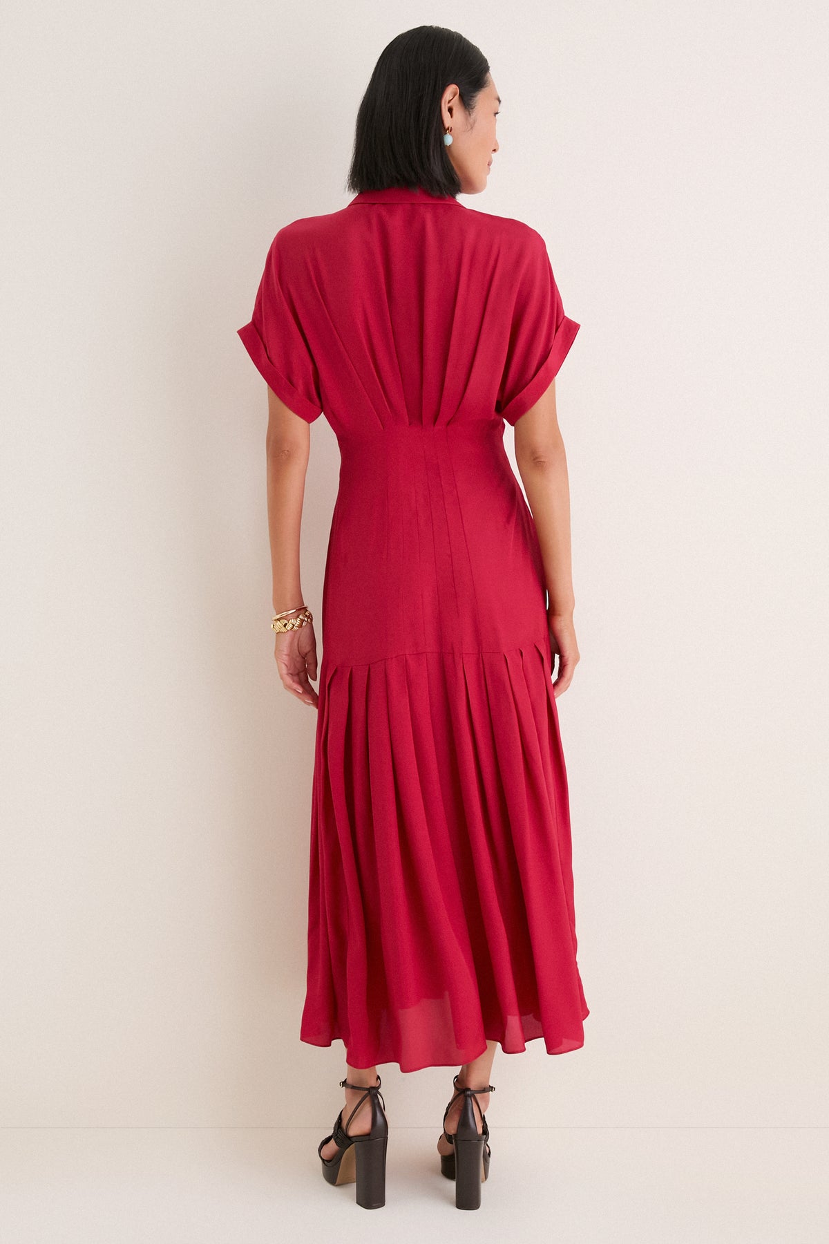 Rouge Red Riya Silk Midi Dress