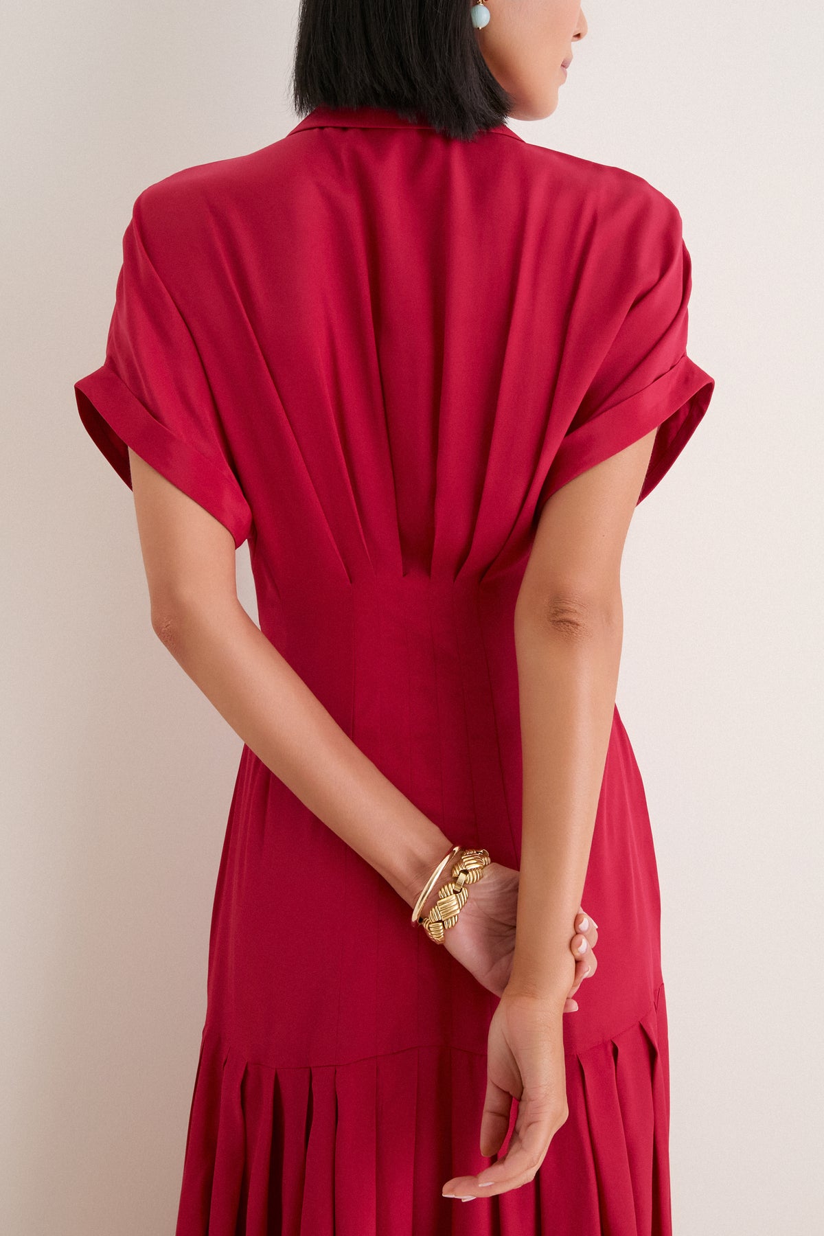 Rouge Red Riya Silk Midi Dress