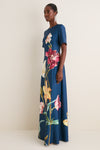 Indigo Lily Print Alice Maxi Dress