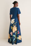 Indigo Lily Print Alice Maxi Dress