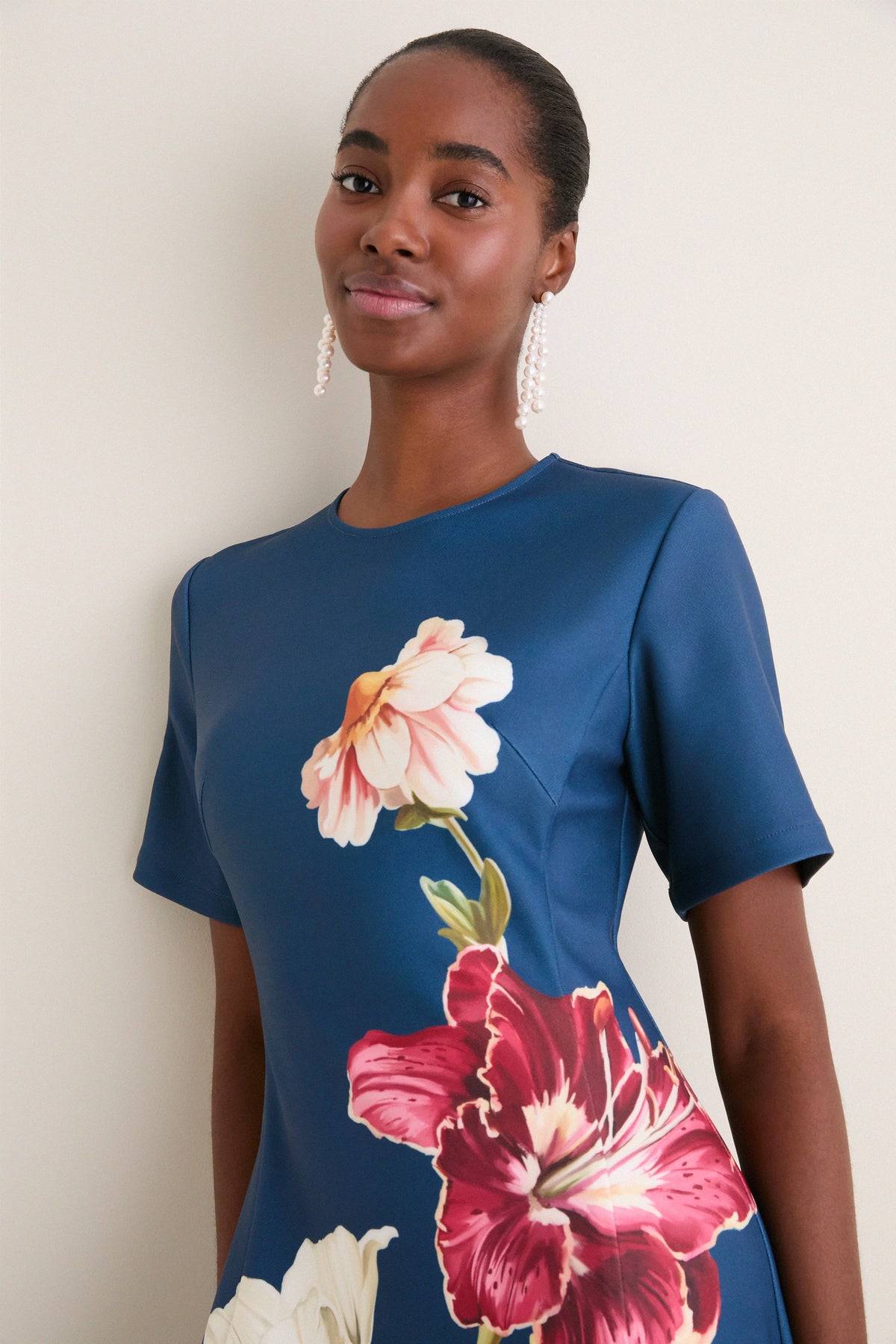 Indigo Lily Print Alice Maxi Dress