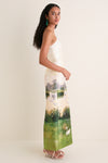 Serene Print Ava Jacquard Bustier Midi Dress
