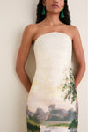 Serene Print Ava Jacquard Bustier Midi Dress