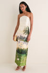 Serene Print Ava Jacquard Bustier Midi Dress