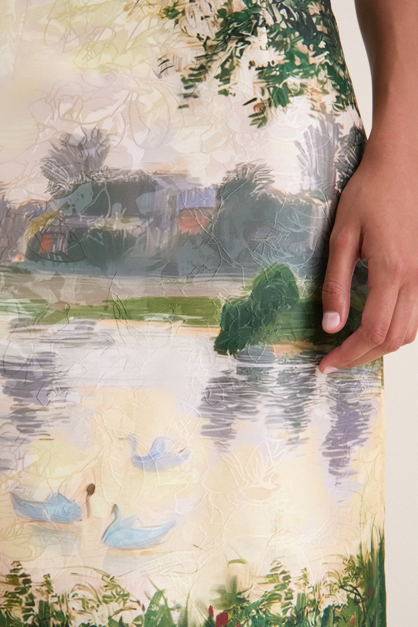 Serene Print Ava Jacquard Bustier Midi Dress