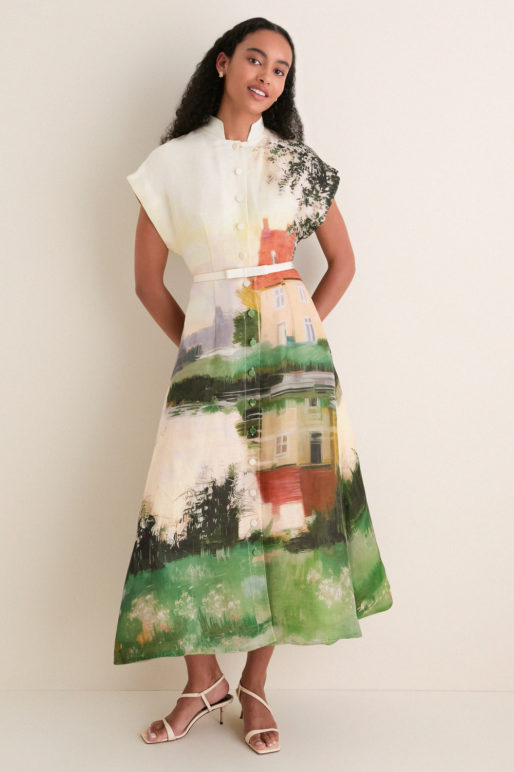 Serene Print Aubrey Midi Dress