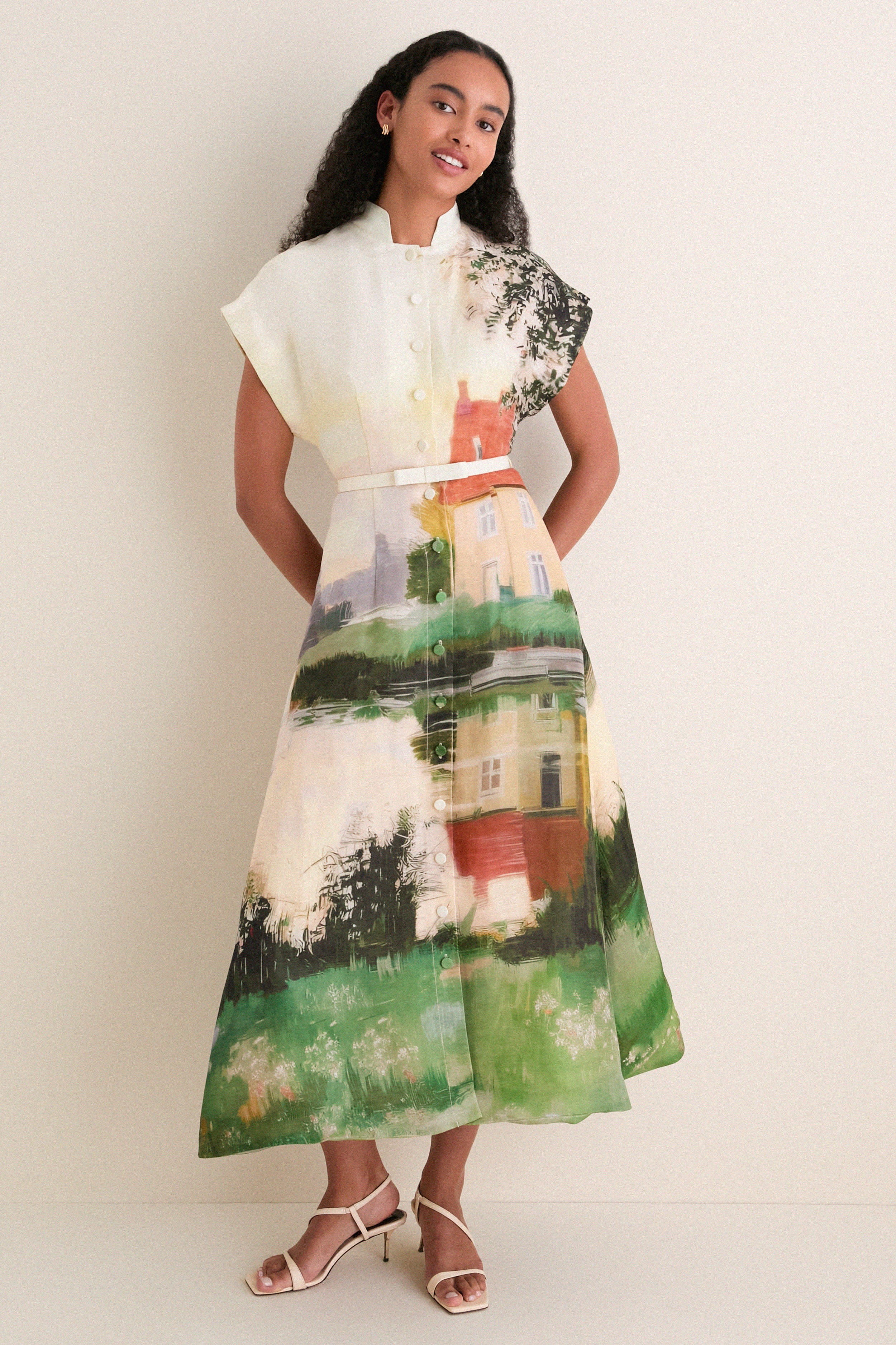 Serene Print Aubrey Midi Dress