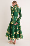 Forest Print Katrina Butterly Sleeve Midi Dress
