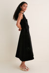 Ebony Velvet Bow Cleo Midi Dress