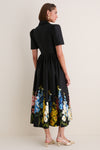 Ebony Snapdragon Print Bianca Midi Dress
