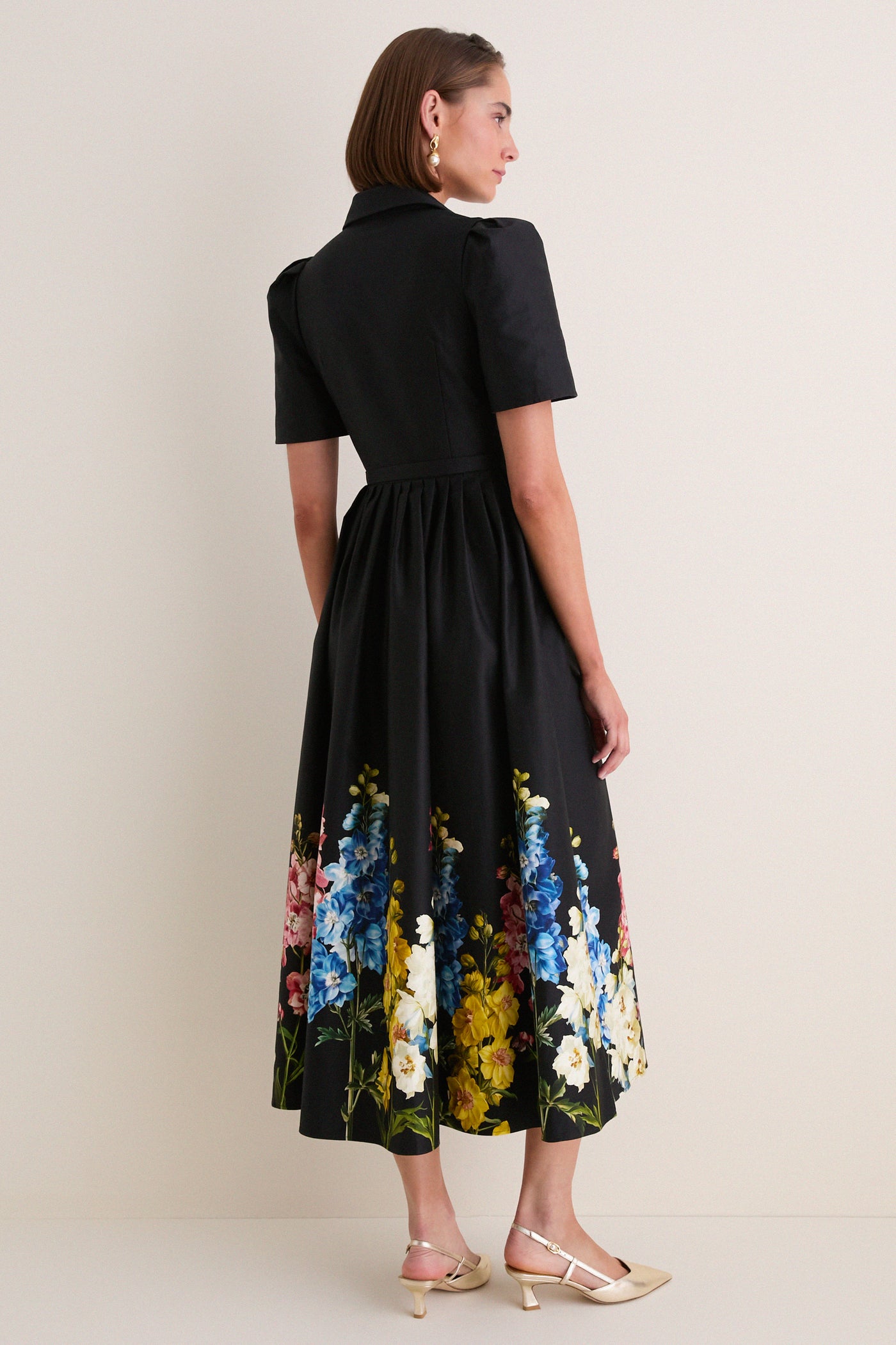 Ebony Snapdragon Print Bianca Midi Dress
