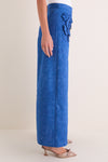 Azure Vegan Suede Applique Christina Pants
