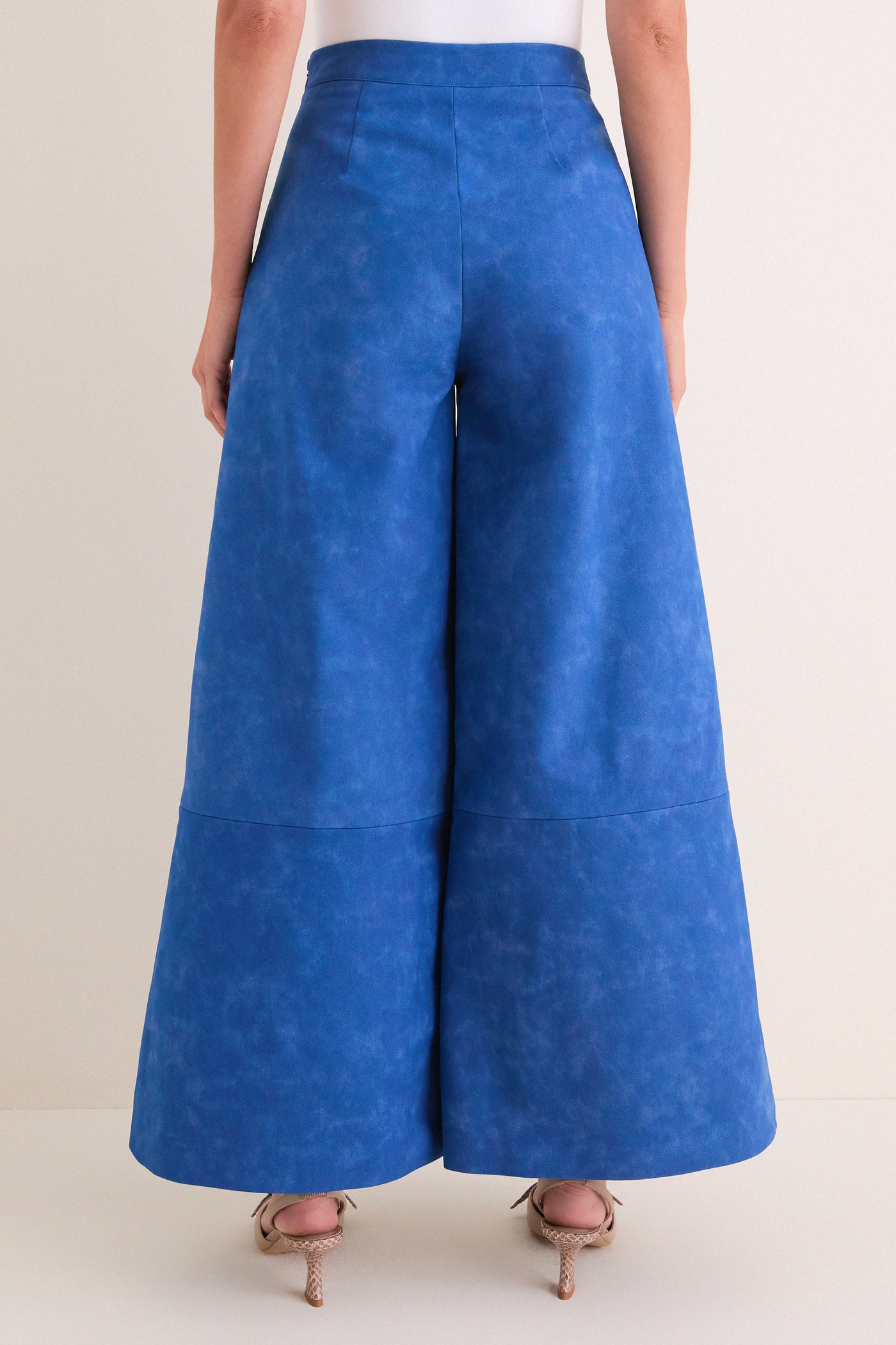 Azure Vegan Suede Applique Christina Pants