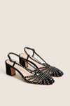 Black Studded Suede Priscilla Heels